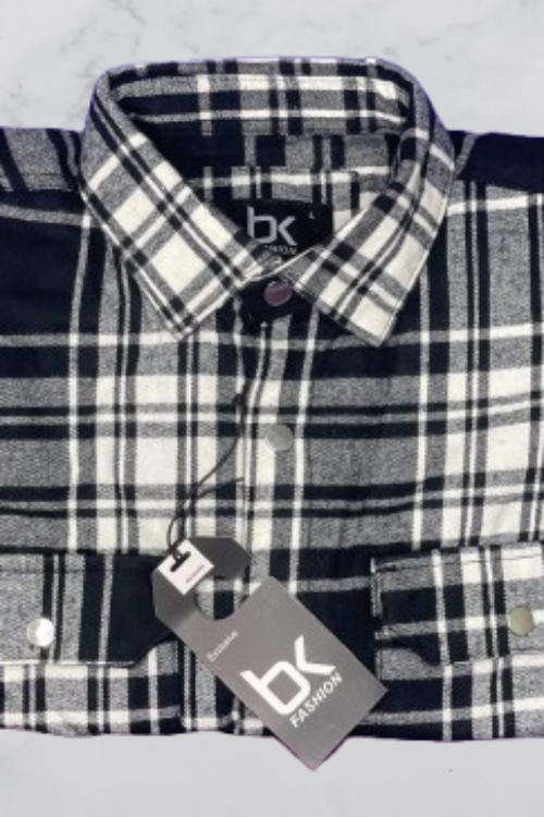 Semi-Winter Check Shirt [Black & White Broad Check]