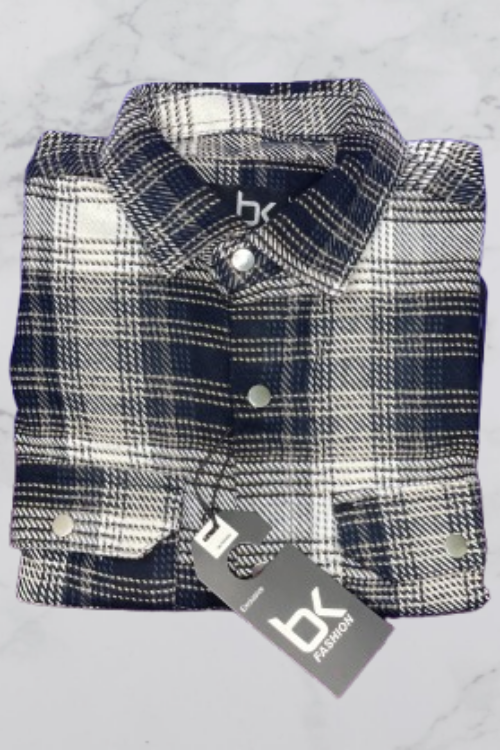 Semi-Winter Check Shirt [Black & White Narrow Check]