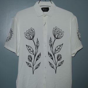 White half sleeve floral print shirt for men - BK Fashion