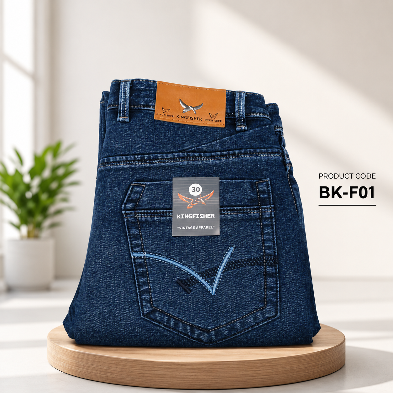 Kingfisher Premium Denim Pant – Classic Deep Blue