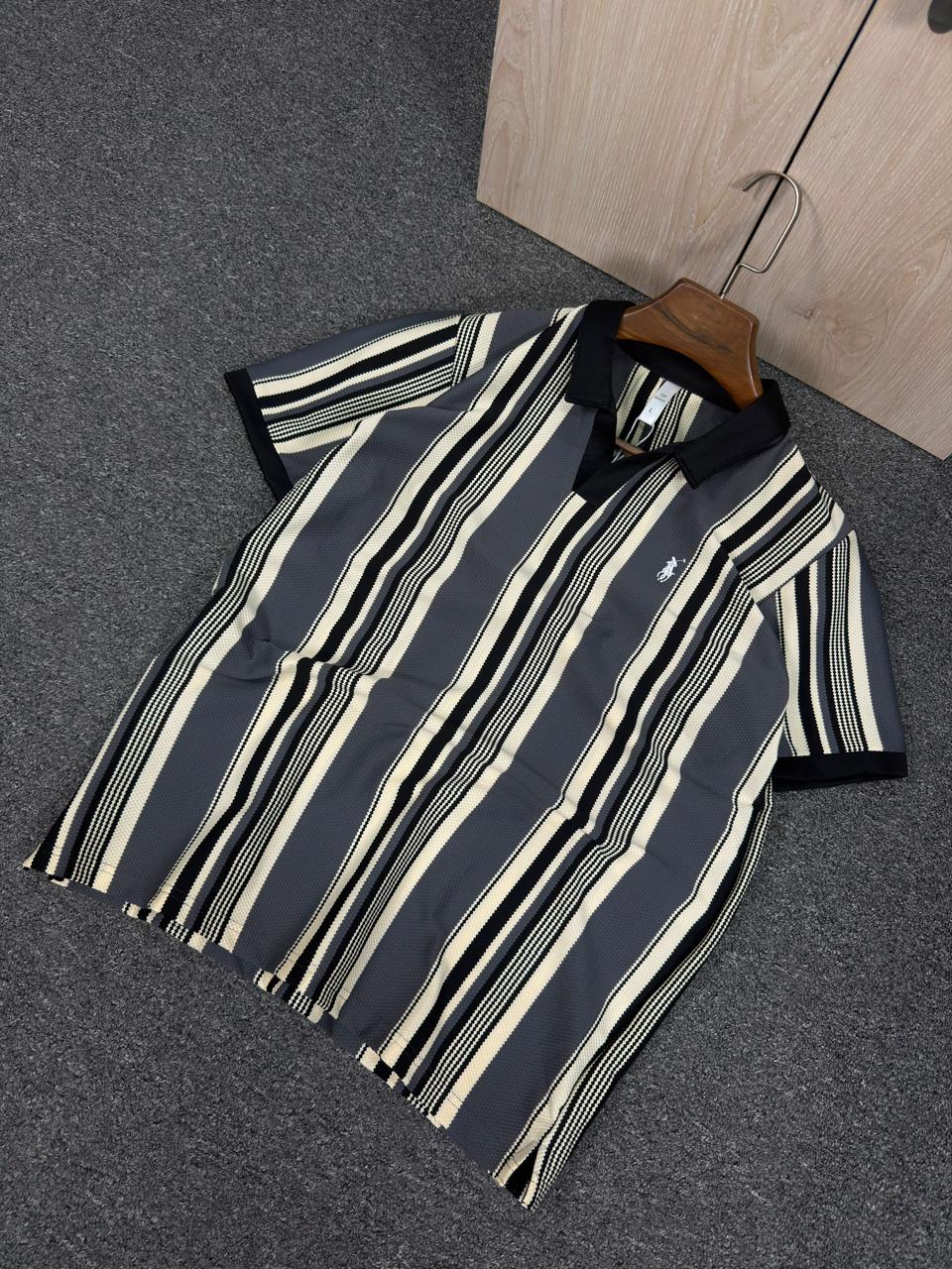 Premium Striped Polo T-Shirt for Men – 100% Cotton | BK Fashion - Image 9