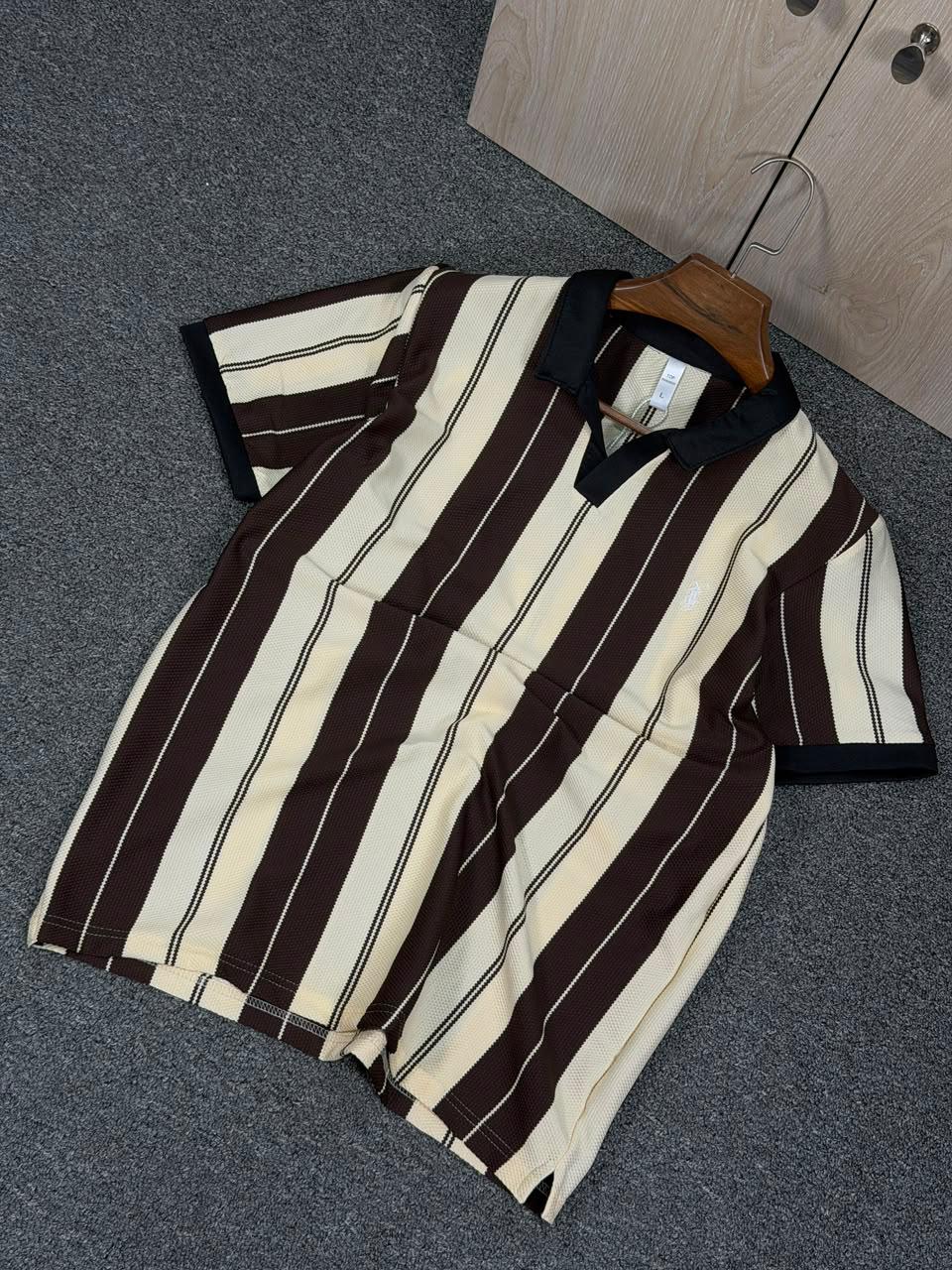 Premium Striped Polo T-Shirt for Men – 100% Cotton | BK Fashion - Image 2