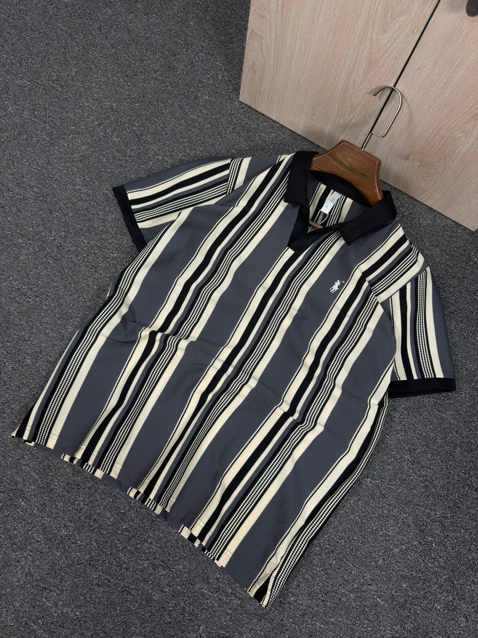 Premium Striped Polo T-Shirt for Men – 100% Cotton | BK Fashion - Image 8